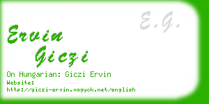 ervin giczi business card